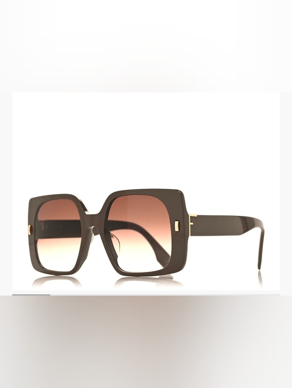 Fendi Oversized Square Sunglasses in Brown with Gradient Lenses